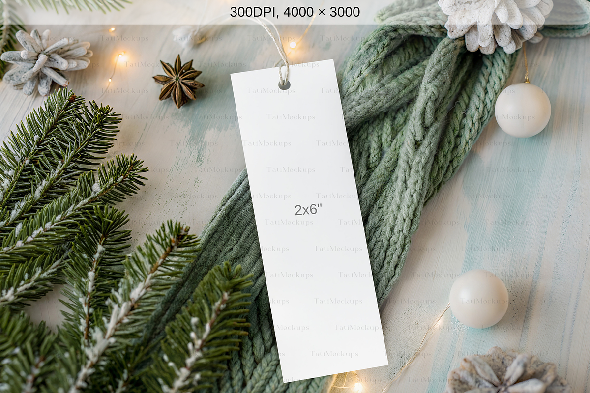 Cozy Christmas Bookmark Mockup, a Product Mockup by TatiMockup (Photo 2 of 4)