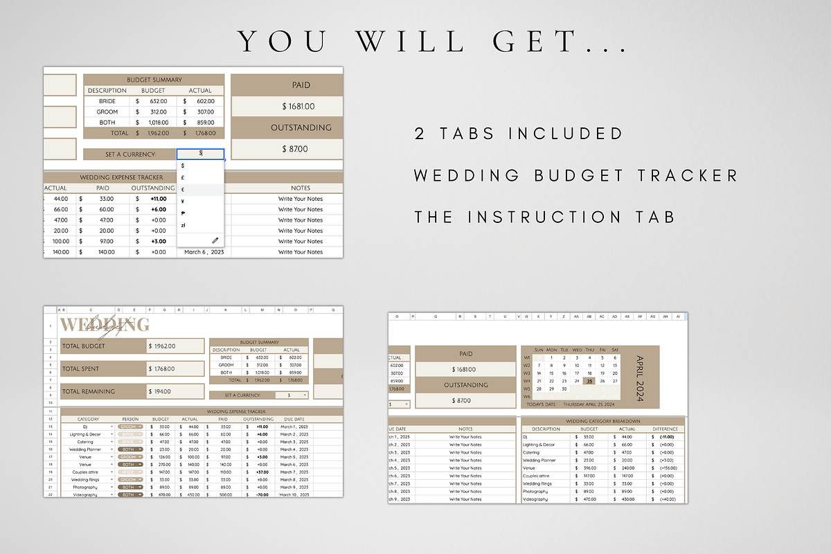 Wedding Budget Template 2024, a Templates & Theme by BRANDcontent (Photo 4 of 6)