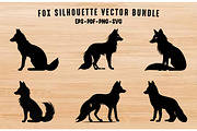 Arctic Fox Silhouette Clipart Set, an Animal Illustration by Gfx Expert Team (Thumbnail 1 of 3)