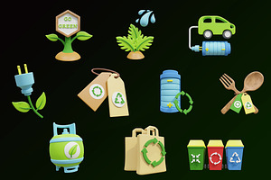 3D Go Green Icon