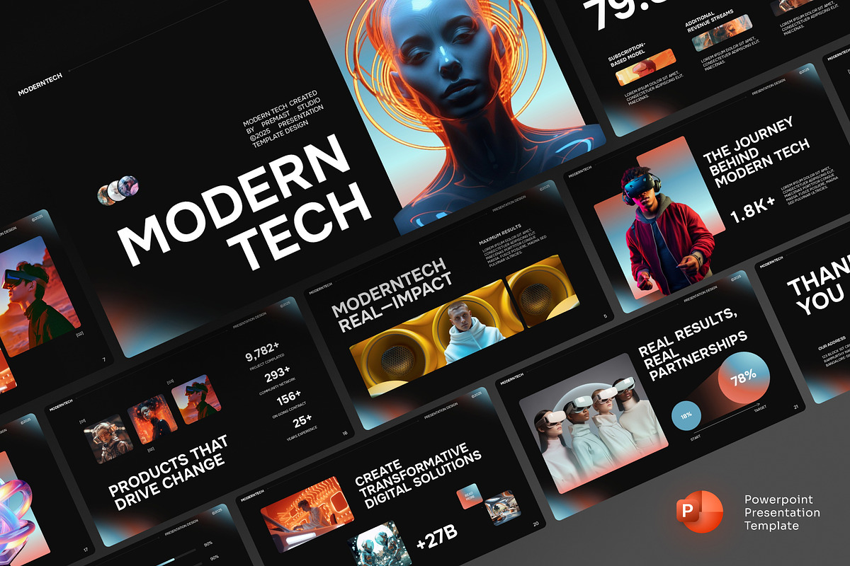 Modern Tech- Presentation PowerPoint, a Presentation Template by Premast (Photo 1 of 5)