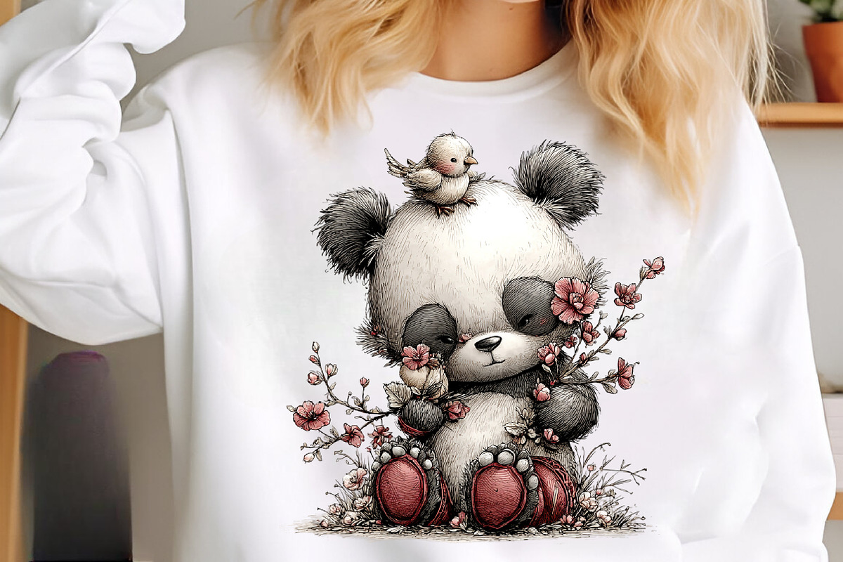 Watercolor spring panda clipart, an Illustration by SinaCreation (Photo 6 of 11)