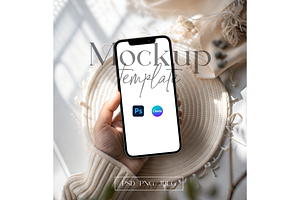 Neutral Aesthetic Mobile Screen Mock, a Product Mockup by MockupWizard