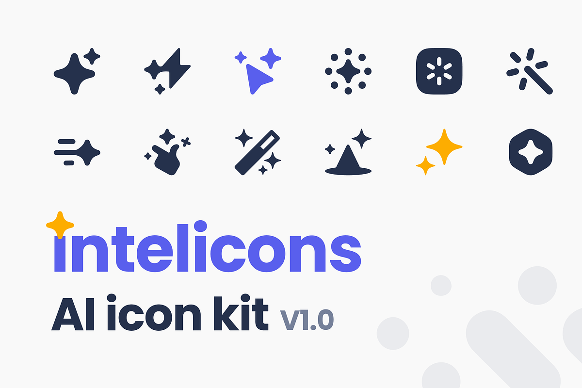 intelicons - AI icons kit, a Solid Icon by 80.design (Photo 1 of 8)