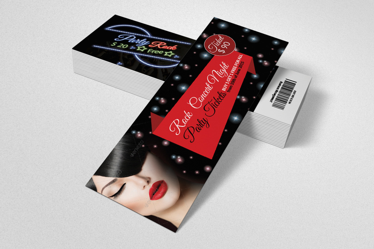 2 Sided Party Tickets Template, an Invitation Template by Psd Templates
