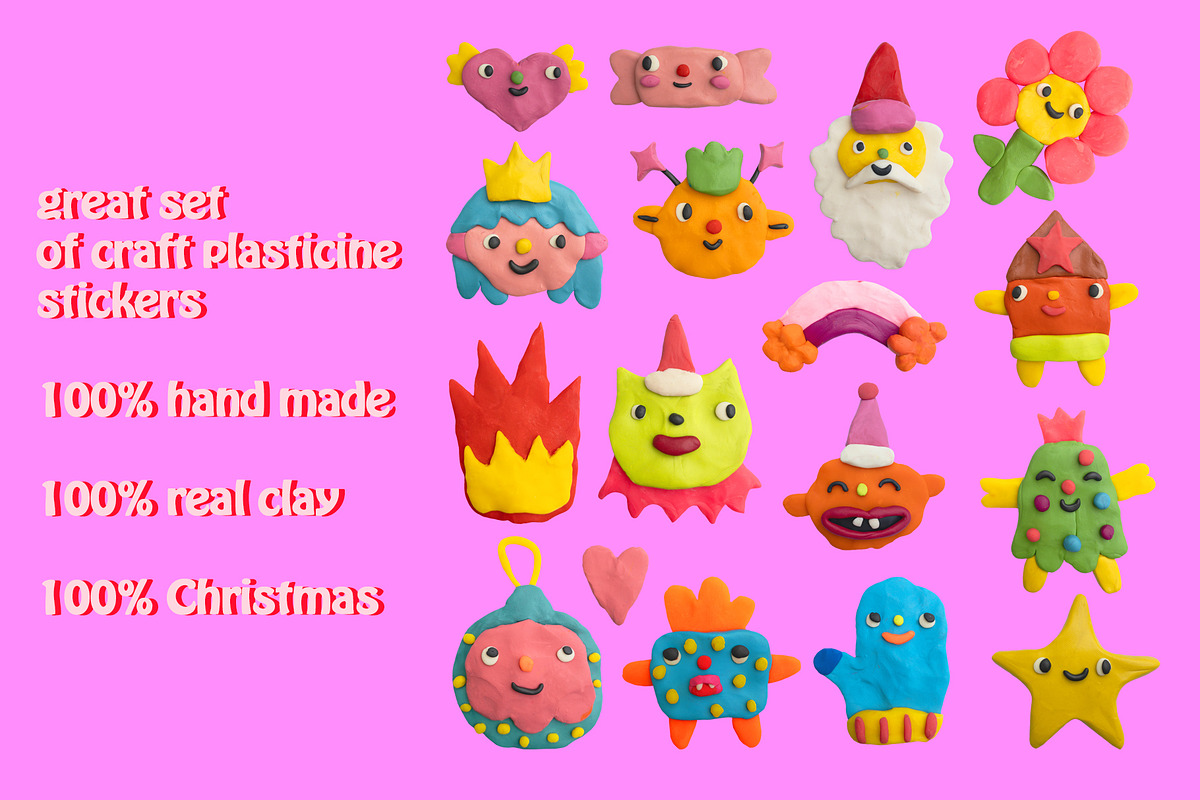 PLASTISINE CHRISTMAS-90s 3D STICKER, an Illustration by okchizh (Photo 2 of 11)
