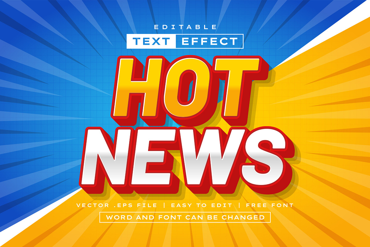 Hot News 3D Text Effect | EPS, a Layer Style Add-On by padilah_a