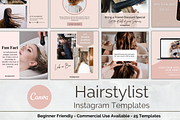 Hairstylist Instagram Templates, a Social Media Template by Social Assumptions (Thumbnail 1 of 7)