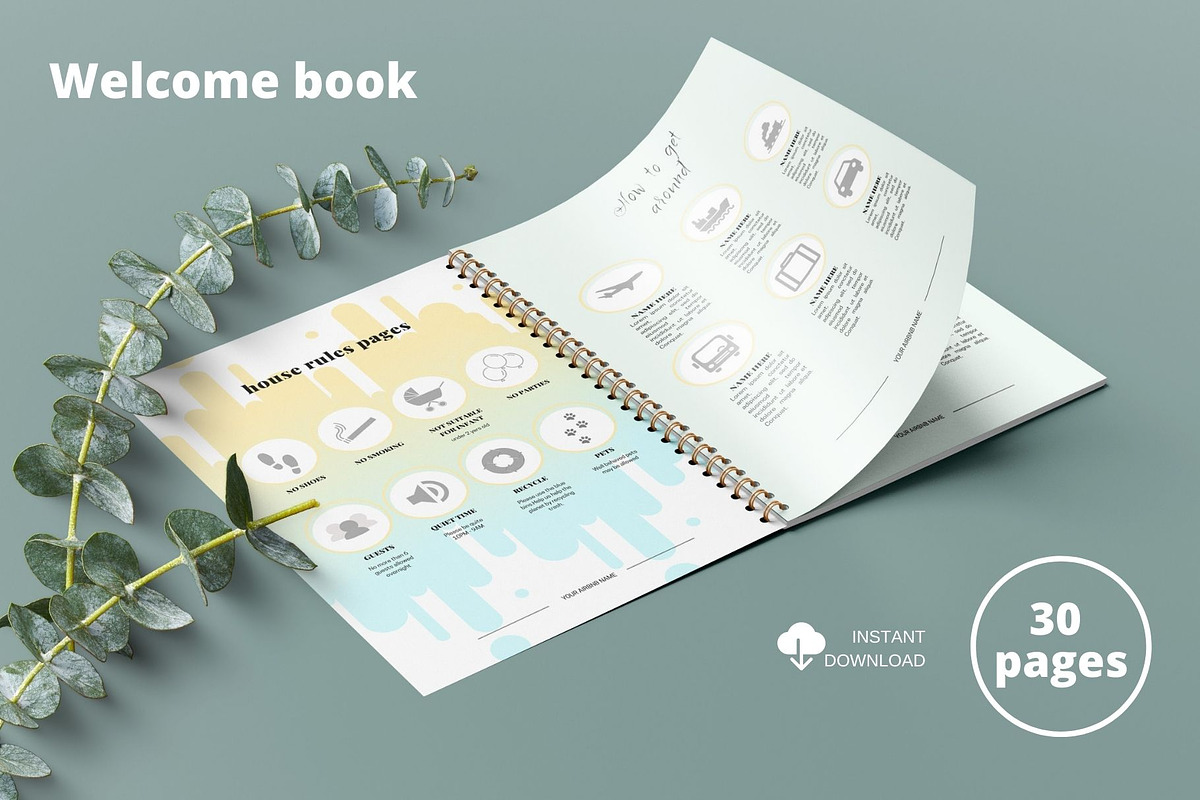 Airbnb Welcome Book Templates, a Magazine Template by MediaKitTemplates (Photo 2 of 6)