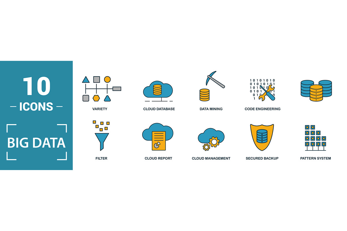 Big Data Two Color Icon Set, an Object Graphic by Aimagenarium@gmail.com (Photo 2 of 3)