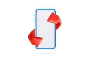 3D Smartphone with Sync Arrows, a Finance Illustration by ModVector