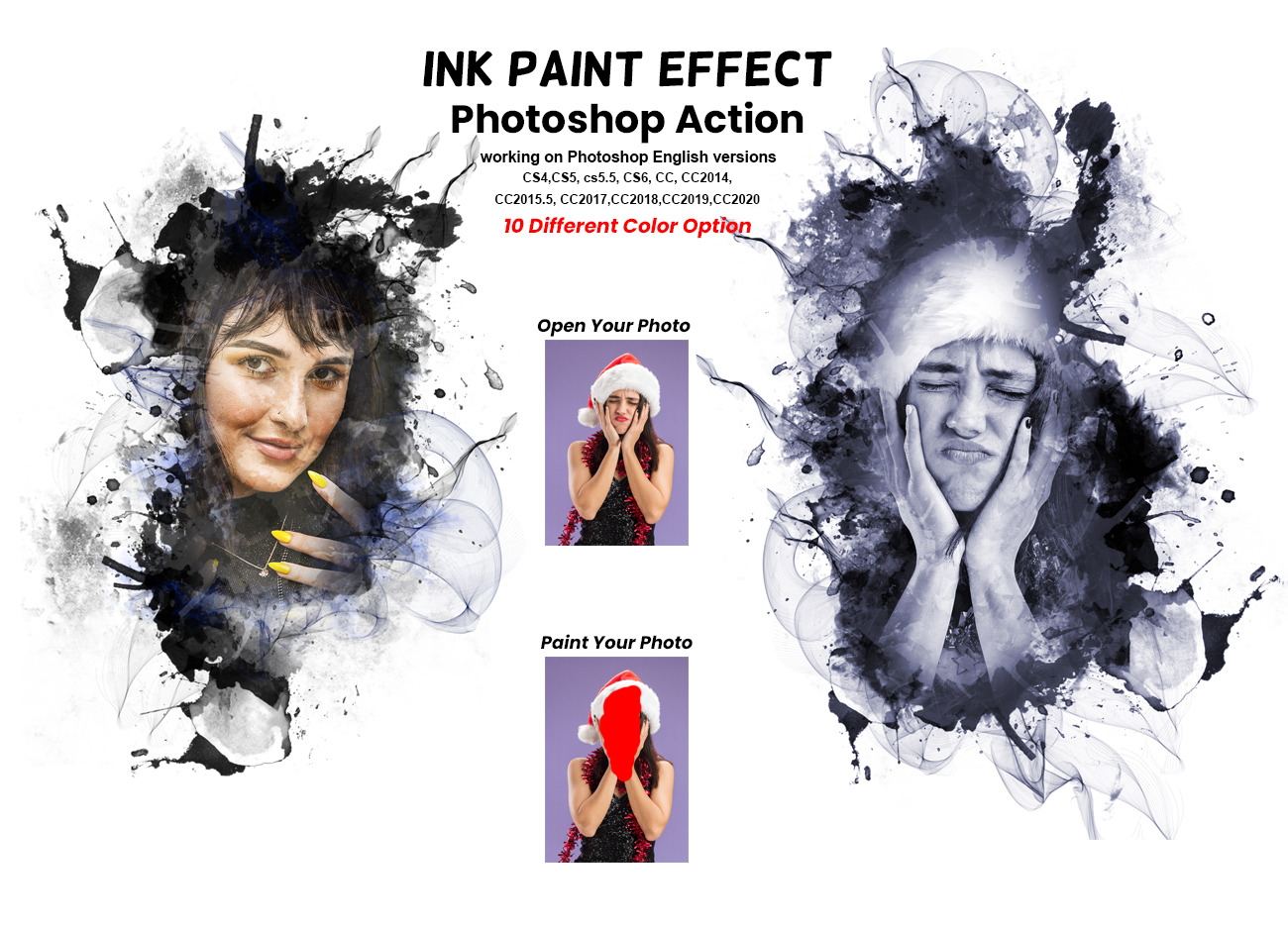 Ink Paint Effect Photoshop Action, An Action Add-on By Studio Retouch