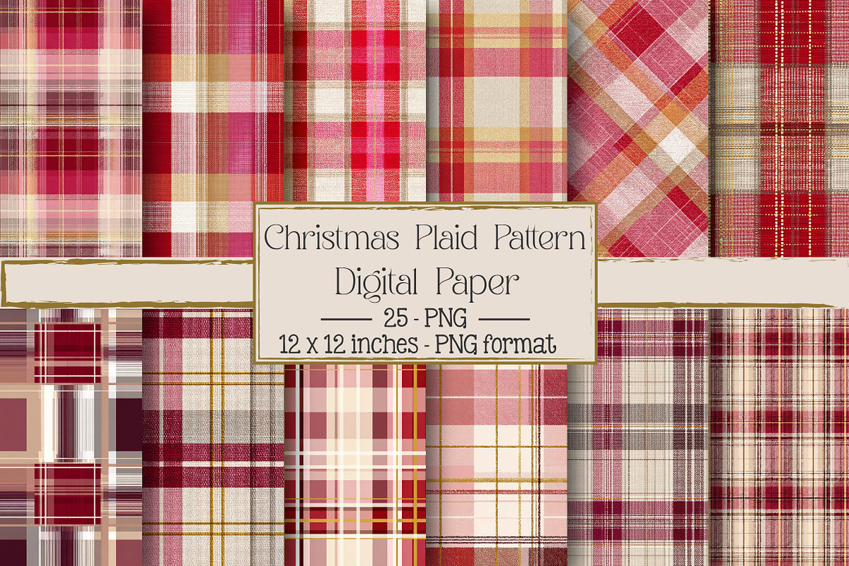 Flat Christmas Plaid Pattern Design, an Illustration by DreamPrint404 (Photo 1 of 5)