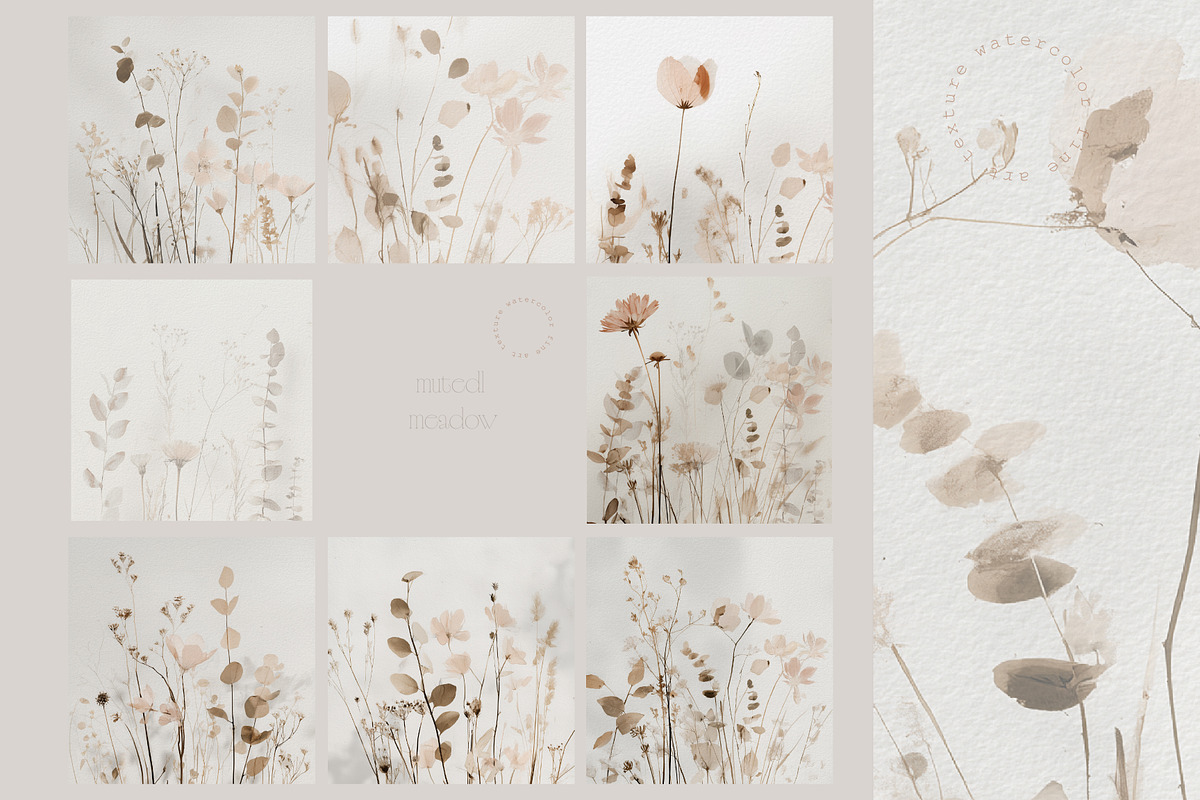 Muted Meadow Floral Backgrounds, a Background Graphic by Anna Sokol (Photo 5 of 6)