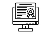 Digital Certificate Line Icon, an Outline Icon by Pexelpy (Thumbnail 1 of 2)