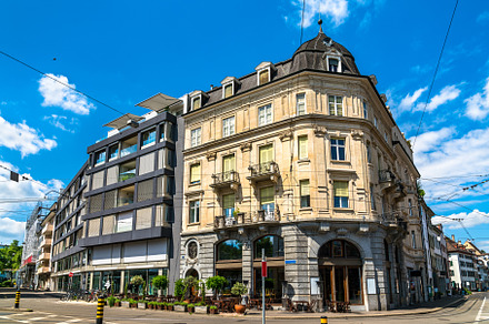 Traditional architecture of Basel in, an Architecture Photo by Leonid Andronov