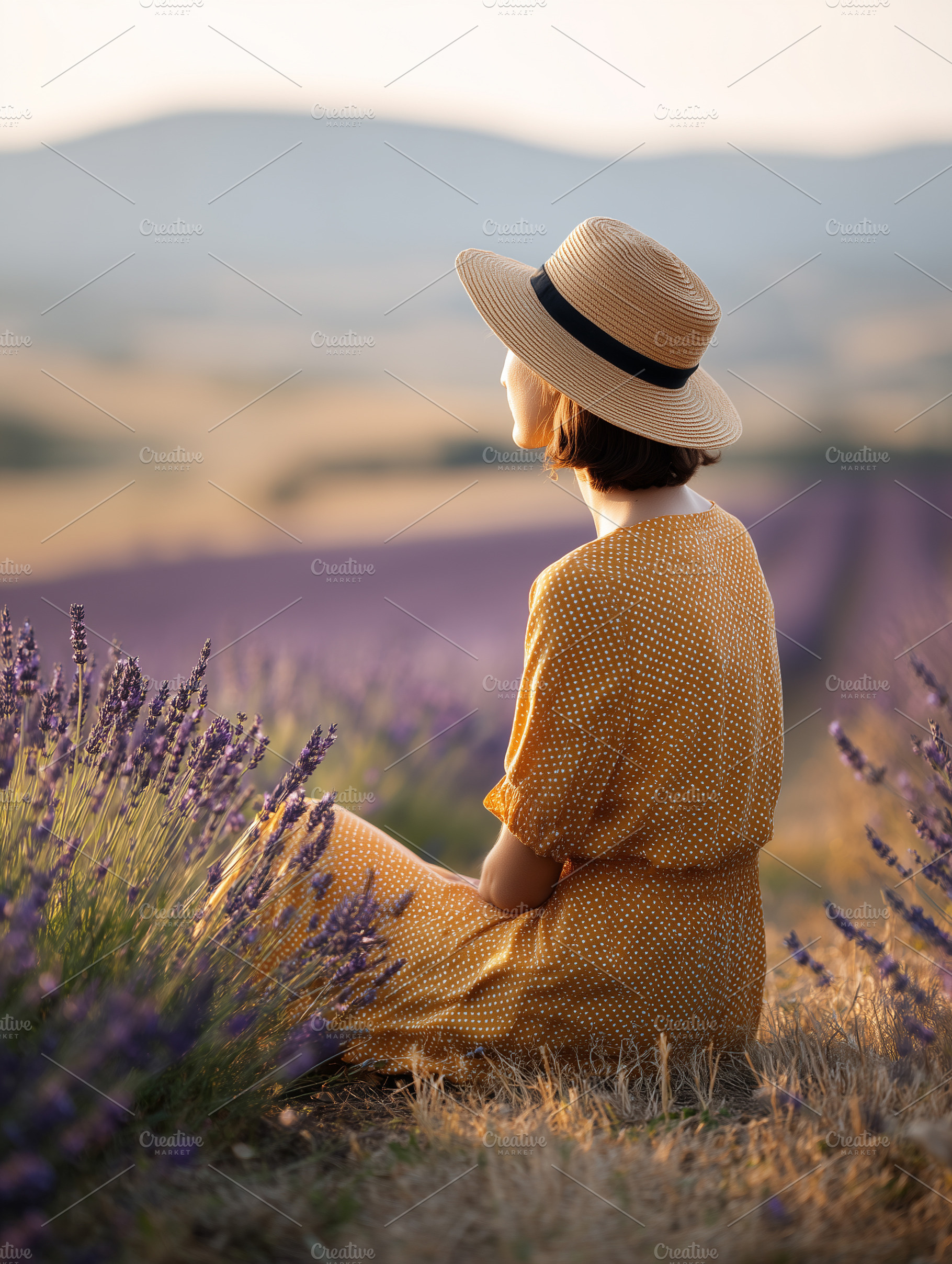 Woman in a yellow polka dot dress, a Nature Photo by MistyDay