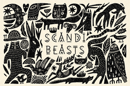 Scandi Beasts Bundle, an Animal Illustration by Annie Konst