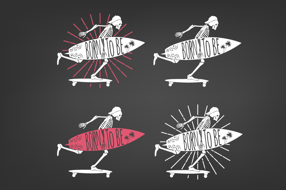 Skeleton Surfer, a Person Illustration by Vector Market (Photo 2 of 6)