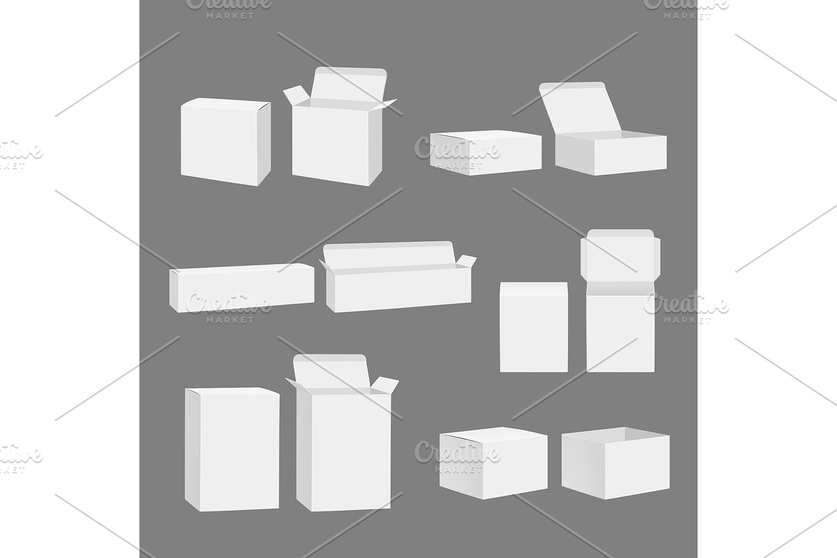 Blank boxes. Open closed cardboard, a Graphic by Onyx