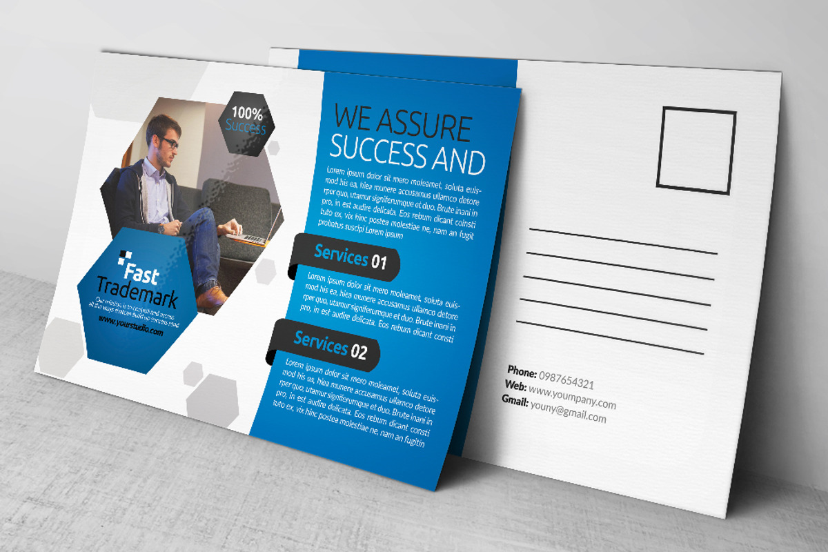 Social Network Business Postcard, a Card Template by Business Flyers