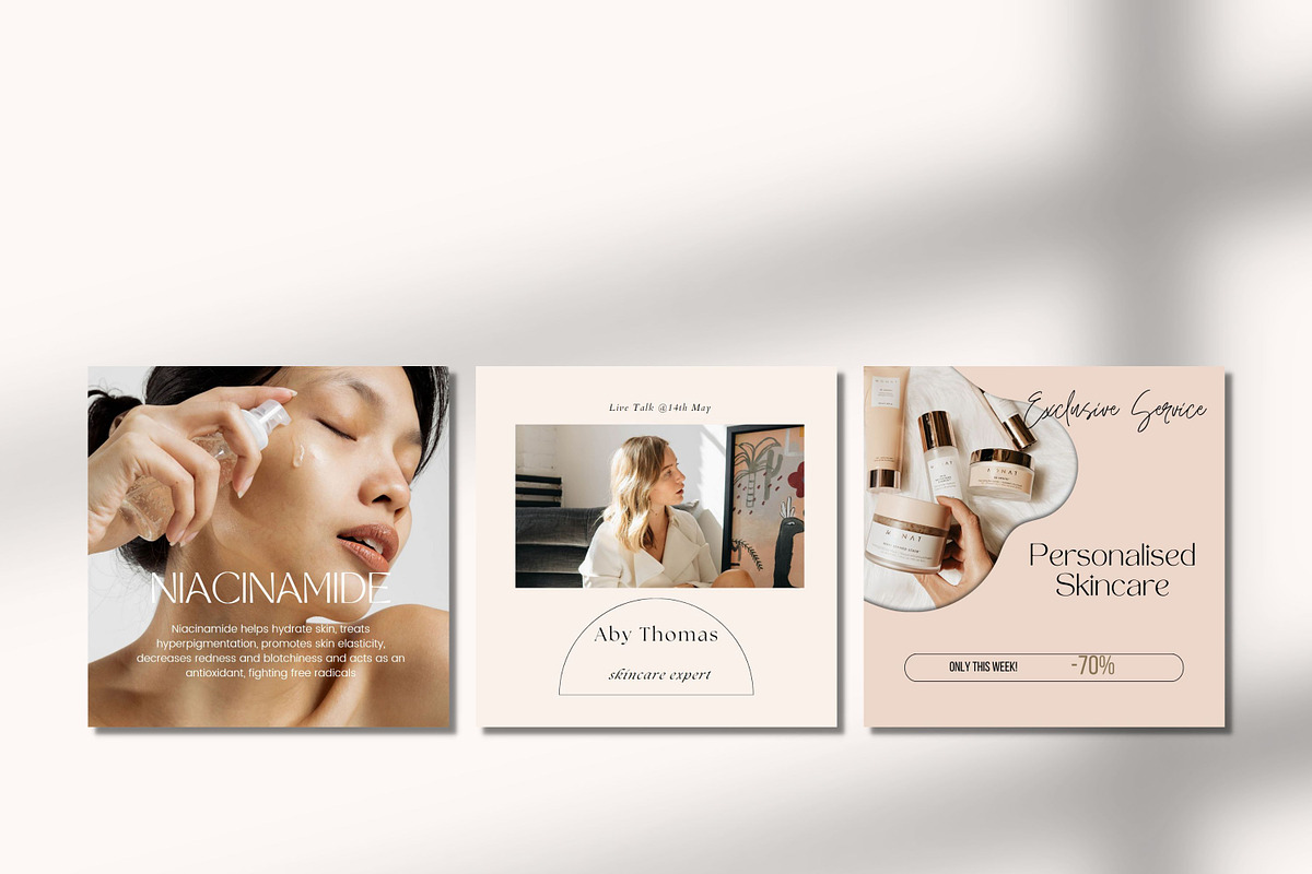 Skincare Instagram Template Canva, a Social Media Template by Deepa Template Studio (Photo 7 of 15)