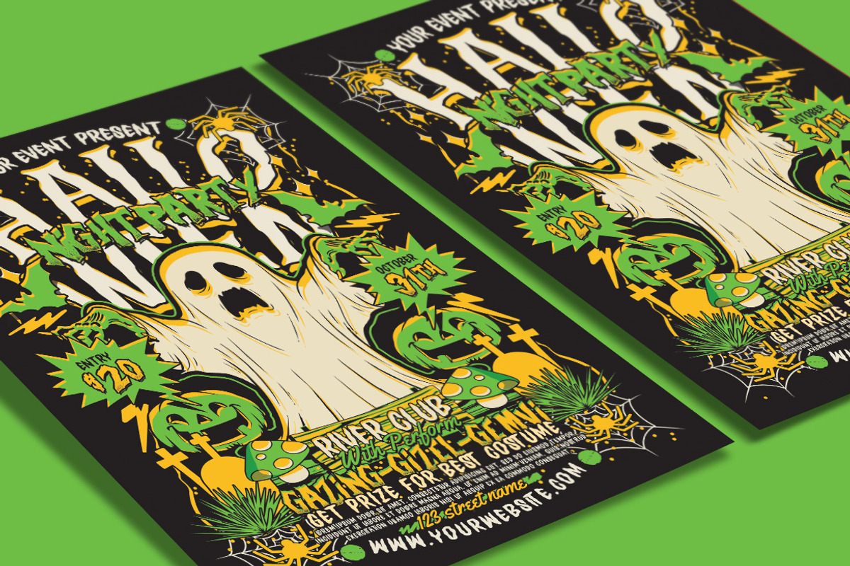 Halloween Night Party Flyer, a Flyer Template by Muhamad Iqbal hidayat (Photo 3 of 4)