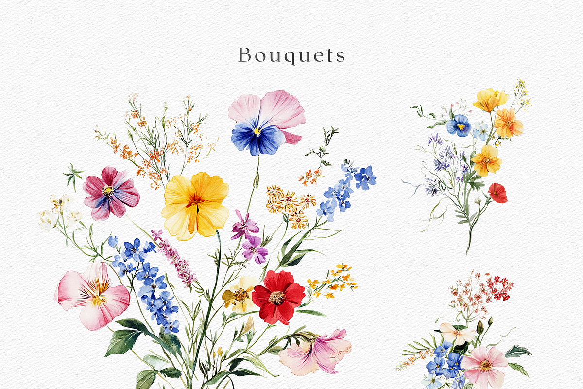Whimsical Wildflowers - Watercolor, a Decorative Illustration by ThaismotaCreativeCo (Photo 5 of 9)