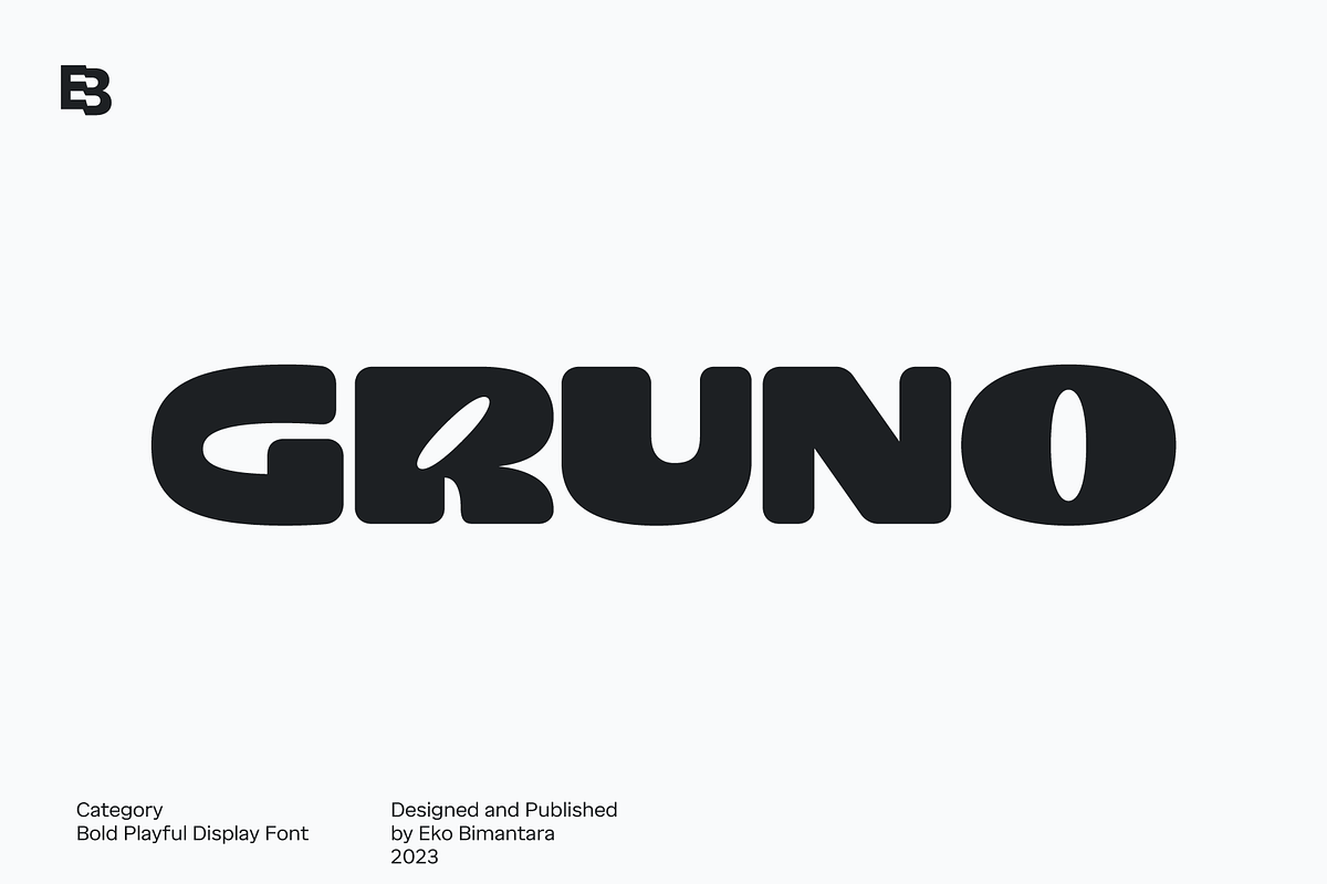 Gruno; Bold Display Font, a Sans Serif Font by Eko Bimantara (Photo 1 of 12)