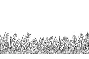 Floral Grass Border Silhouette Bundl, an Illustration by Amazin_art (Thumbnail 49 of 51)