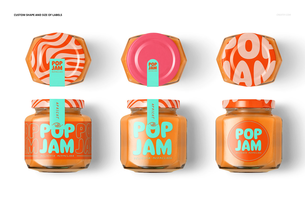 Persimmon Jam Jar Mockup Set, a Cups & Container Mockup by creatsy5 (Photo 4 of 12)