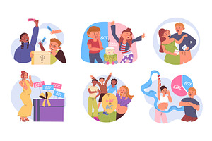Family guessing baby gender concept, an Illustration by alexdndz