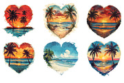Retro Beach Heart PNG, an Illustration by SinaCreation (Thumbnail 3 of 5)
