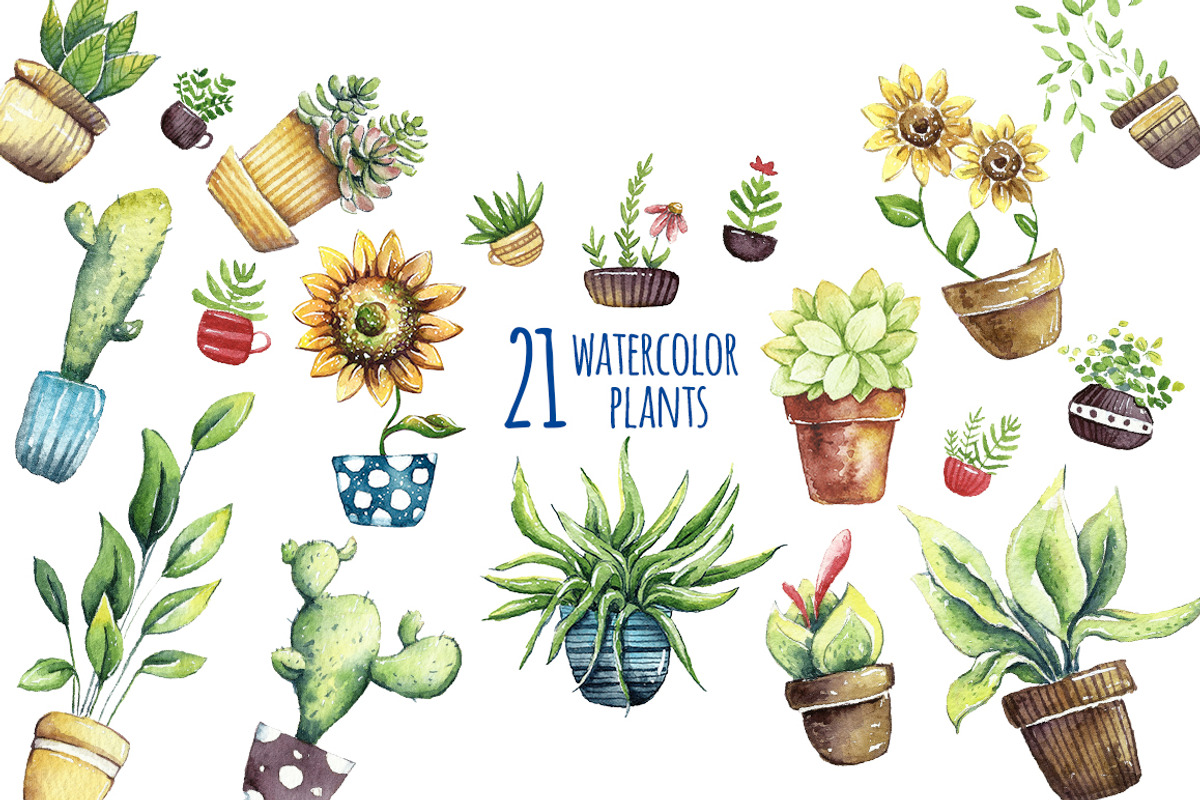 Funny Plants. Watercolor, a Decorative Illustration by talloshau's illustrations (Photo 5 of 9)