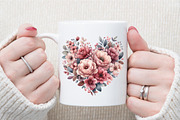 Dusty Pink Flowers Clipart Watercolo, an Illustration by Sublimation Artist (Thumbnail 5 of 6)