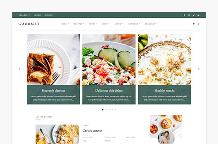Gourmet - Food Blog & Recipe Theme, a WordPress Template by Lucid Themes