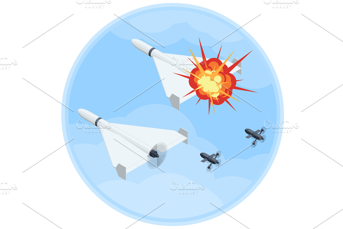 Isometric air combat interceptor, a Transportation Illustration by Golden Sikorka