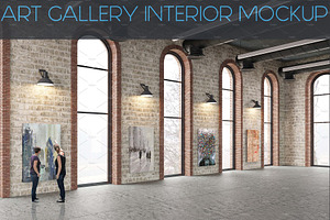 Art Gallery Interior Painting Mockup