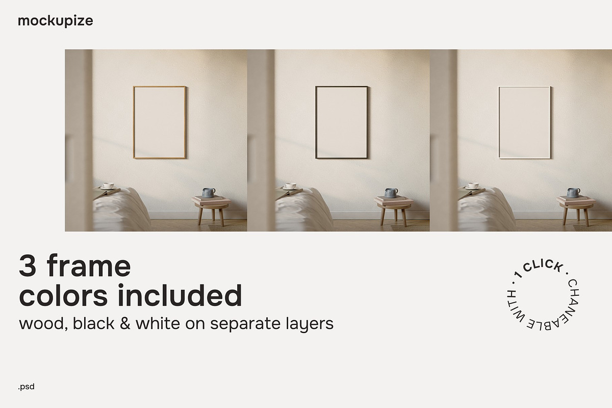 5x7 Bedroom Frame Mockup Natural, a Household Mockup by mockupize (Photo 2 of 7)