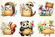 Animals with Wooden Signs Clipart, a Seasonal Illustration by Rose Art (Thumbnail 4 of 4)