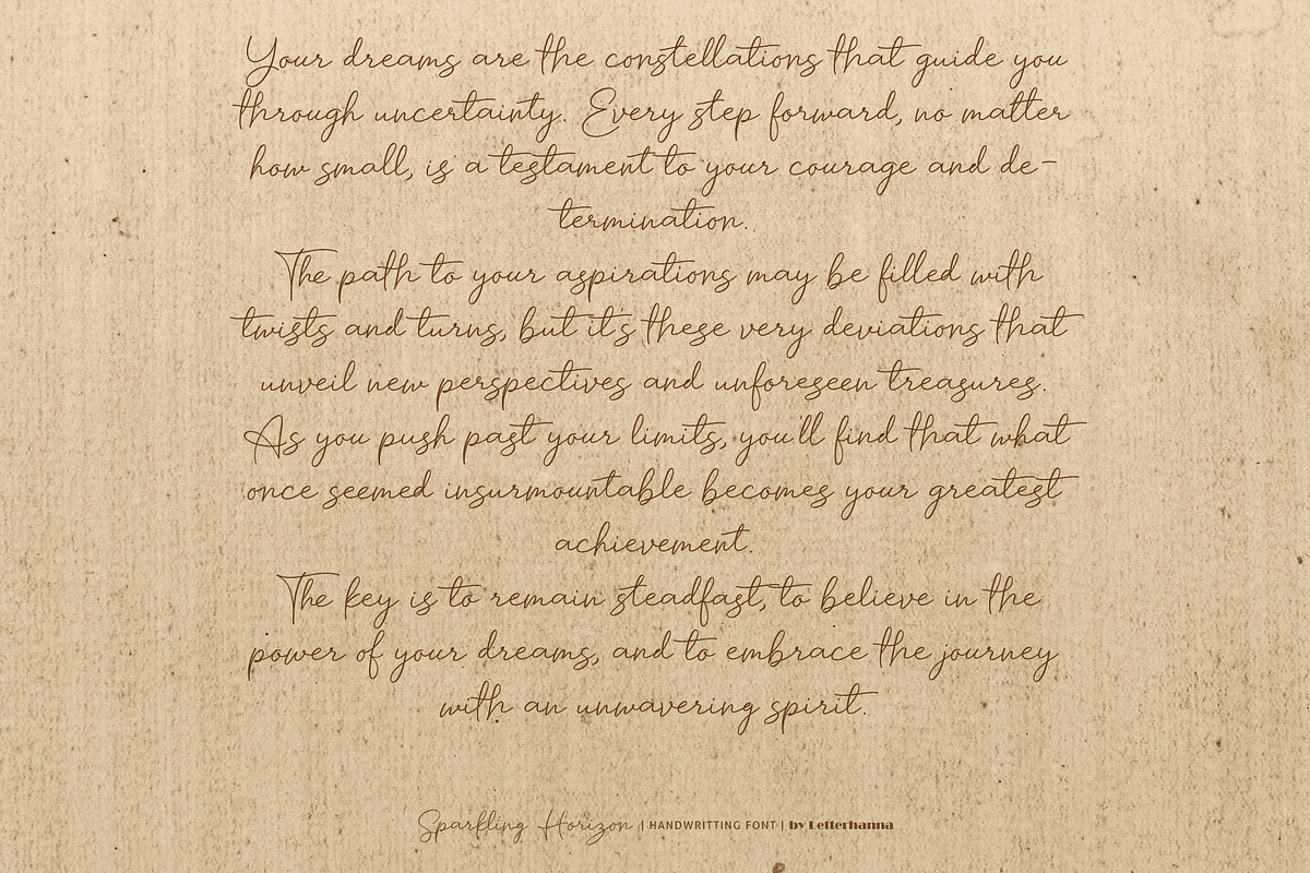 Sparkling Horizon Handwritten Font, a Handwritten Font by Letterhanna Studio (Photo 5 of 10)
