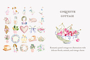 Coquette cottage clipart set, a Decorative Illustration by Patishop Art (Thumbnail 8 of 9)