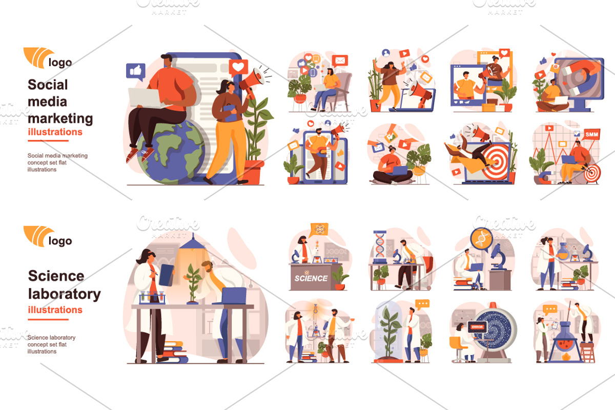 Bundle Concept Vector Illustrations, a Templates & Theme by alexdndz (Photo 15 of 20)