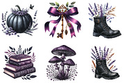 Black & Purple Autumn Clipart, an Illustration by DreamArtGraphic (Thumbnail 4 of 7)