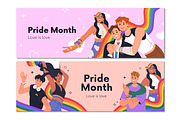 Pride Month banners with LGBT people, a Person Illustration by Good Studio (Thumbnail 4 of 6)