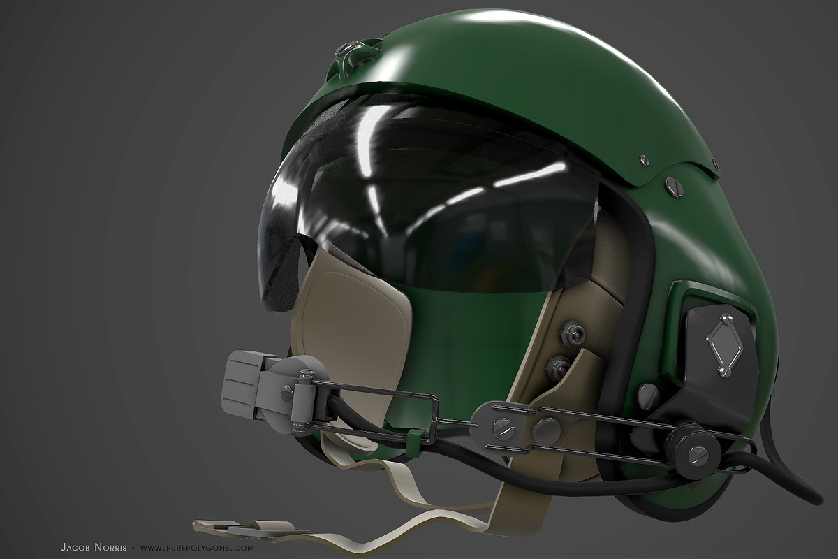 High Poly - Helmet Helicopter, a Characters & Person 3D Model by PurePolygons (Photo 3 of 4)