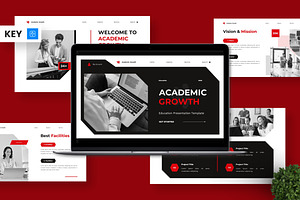 Academic Growth - Education Key, a Presentation Template by Deepslide Studio