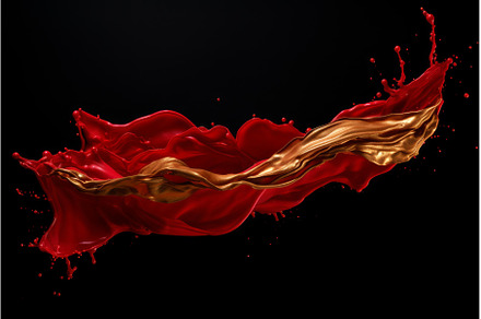 Alluring Red gold liquid. Generate, an Arts & Entertainment Photo by Ylivdesign