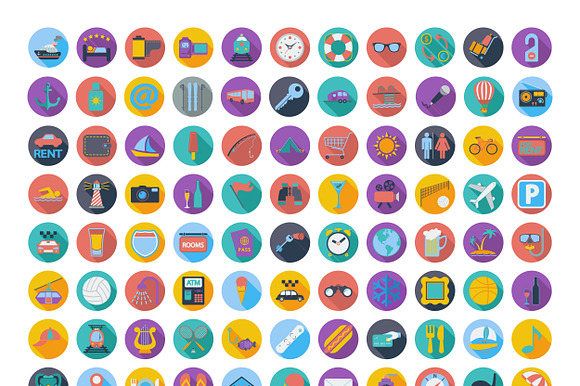 Icons vacation and travel. preview 2