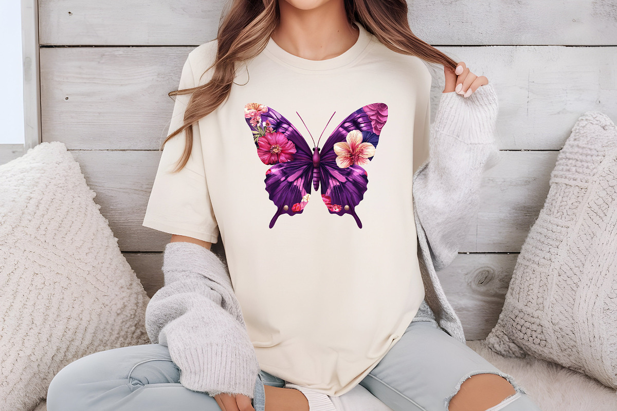 Purple Watercolor Flower Butterfly P, an Illustration by Libby Wishes (Photo 3 of 6)